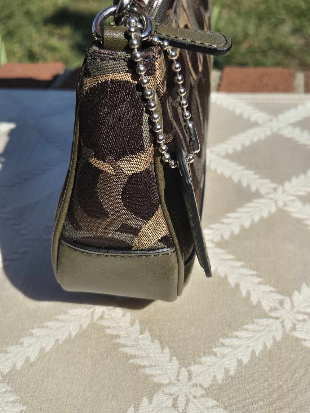 Coach Small Signature Shoulder Bag in Olive and Khaki D04J-7027-NEW - Picture 6 of 12